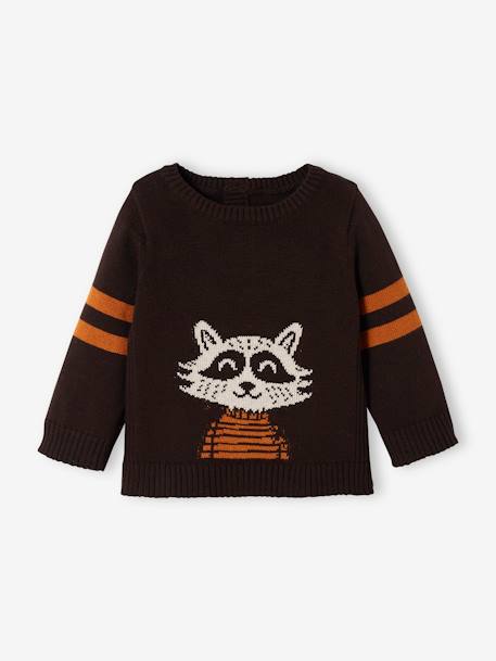 Bebé-Sudaderas, jerséis y chaquetas de punto-Jerséis-Jersey de punto tricot, con mapache, para bebé