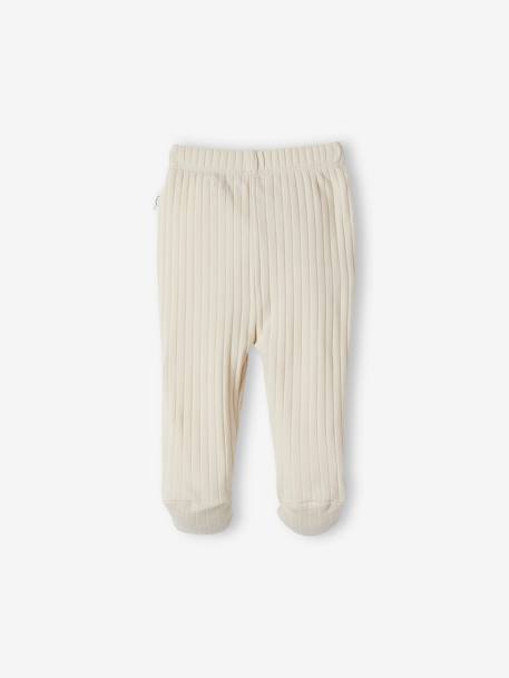 Pack de 2 pantalones para bebé con pies BEIGE CLARO BICOLOR/MULTICOLOR 