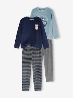 Niño-Pijamas -Pack de 2 pijamas "Naturaleza" de terciopelo, para niño