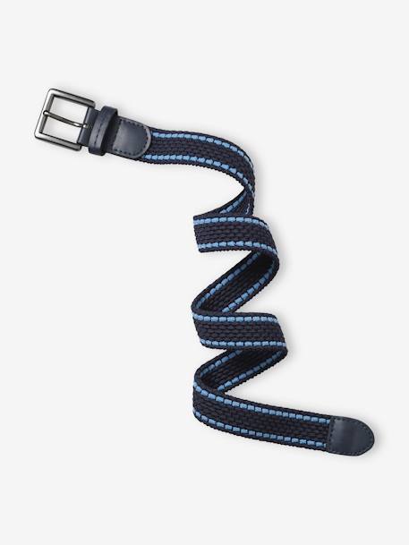 Cinturón bicolor trenzado, niño azul marino 