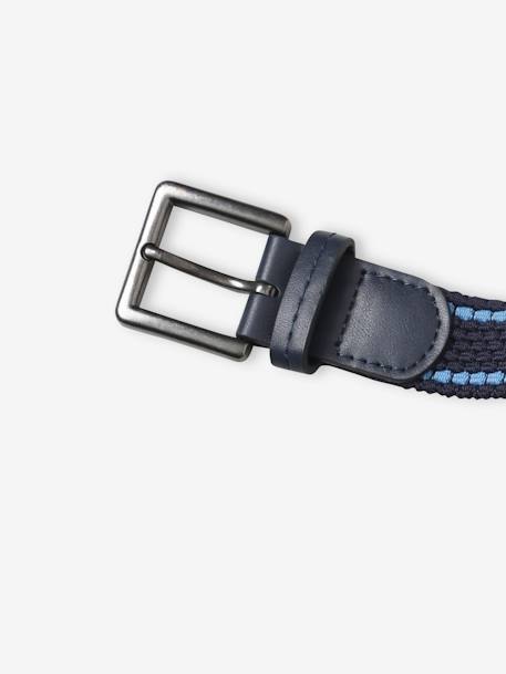 Cinturón bicolor trenzado, niño azul marino 