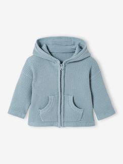 Bebé-Sudaderas, jerséis y chaquetas de punto-Chaqueta de punto nido de abeja con capucha para bebé