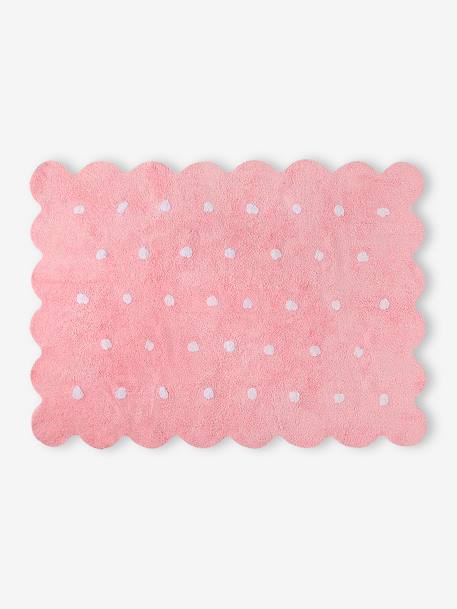 Alfombra de algodón lavable Biscuit con lunares LORENA CANALS beige+rosa 