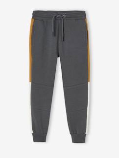 Niño-Pantalones-Pantalón deportivo de felpa con bandas bicolores a los lados, para niña