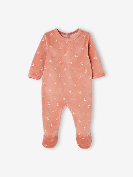 Pack de 3 pijamas de terciopelo con abertura detrás, para bebé ROSA OSCURO BICOLOR/MULTICOLOR 