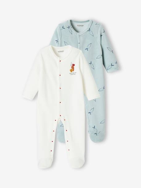 OEKO-TEX®-Bebé-Pijamas-Pack de 2 peleles de terciopelo, bebé