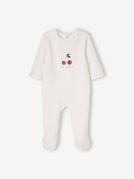 Pack de 3 pijamas de terciopelo con abertura detrás, para bebé ROSA OSCURO BICOLOR/MULTICOLOR 