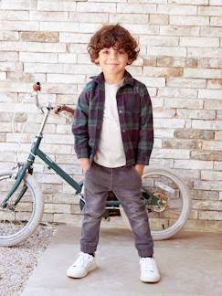 Niño-Vaqueros-Pantalón de felpa efecto denim, fácil de vestir, para niño
