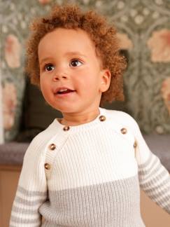 Bebé-Sudaderas, jerséis y chaquetas de punto-Jerséis-jersey gráfico a rayas, bebé
