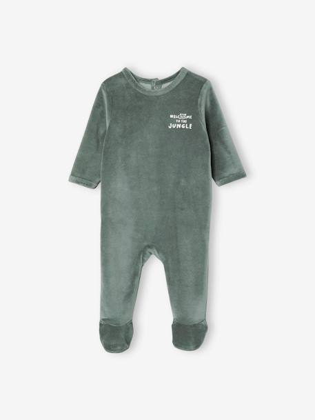 Pack de 3 pijamas de terciopelo con abertura detrás, para bebé BEIGE MEDIO BICOLOR/MULTICOLOR 