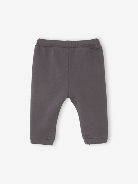 Pantalón de felpa con bolsillo de pana para bebé gris oscuro 