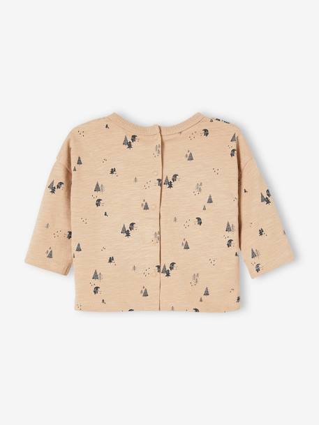 Camiseta estampada con abetos para bebé beige 