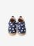 Zapatillas de casa con cierre autoadherente de piel con detalles fluorescentes AZUL OSCURO ESTAMPADO 
