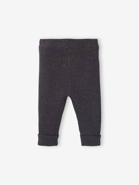 Leggings para bebé de punto tricot gris 
