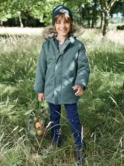 Niño-Abrigos y chaquetas-Abrigos y parkas-Parka con capucha y forro de sherpa, con relleno de poliéster reciclado, niño