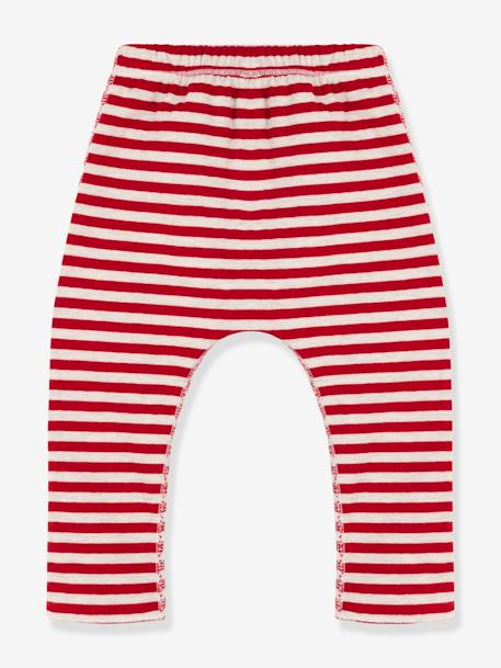 Pantalón a rayas de tejido túbico para bebé - PETIT BATEAU rojo 