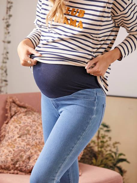 Treggings de embarazo sin costuras, efecto vaquero AZUL CLARO LISO+AZUL OSCURO LISO+GRIS OSCURO LISO 