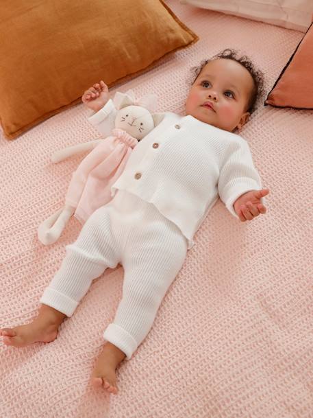 Preparar la llegada del bebé - Homewear Futura mamá-Bebé-Conjuntos-Conjunto unisex de punto tricot con camiseta y pantalón, bebé