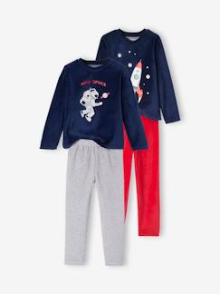 Niño-Pijamas -Lote de 2 pijamas "espacio" de terciopelo, niño
