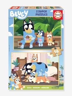 Juguetes-Juegos educativos- Puzzles-2 Super Puzzles de madera de 16 piezas - Bluey - EDUCA