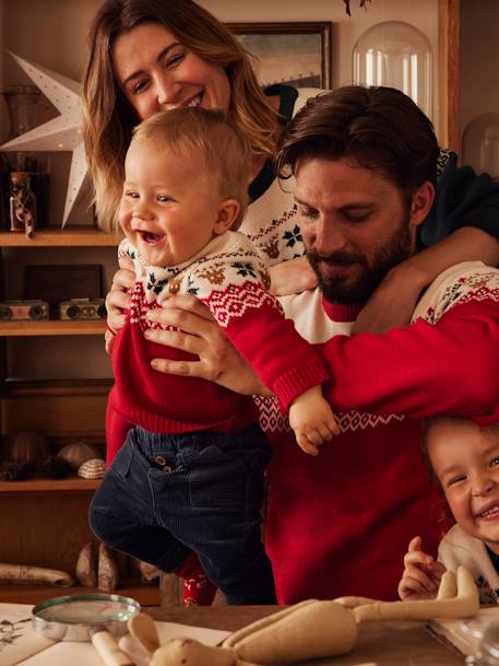 Ecorresponsables-Bebé-Sudaderas, jerséis y chaquetas de punto-Jersey de Navidad para bebé colección cápsula familia