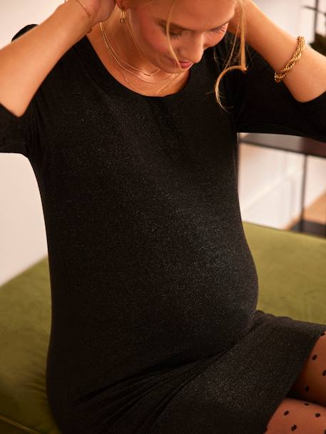 Moda fiesta para embarazadas: ropa premamá muy brillante