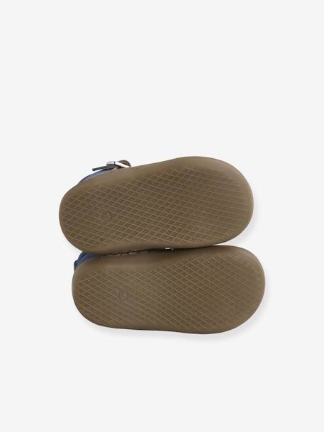 Sandalias flexibles de piel para bebé, especiales para gateo azul jeans 