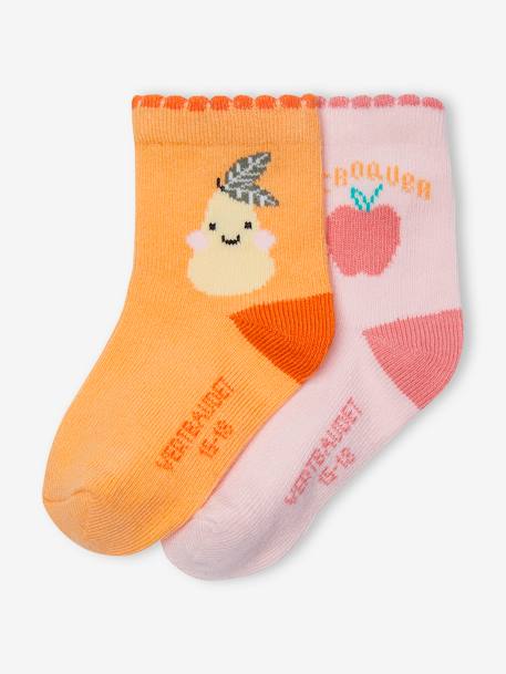 Ecorresponsables-Bebé-Pack de 2 pares de calcetines «Fruta» para bebé