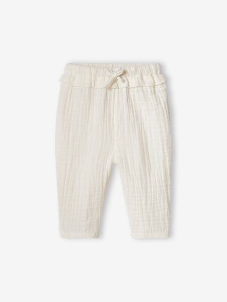 Pantalones y Vaqueros-Bebé-Pantalones, vaqueros -Pantalón de gasa de algodón para bebé