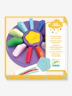Juguetes-12 lápices de colores «Flores» DJECO