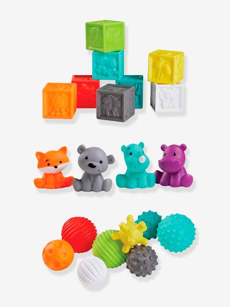 Estuche con 8 bolas, 4 animales y 8 cubos sensoriales Bluebox multicolor 