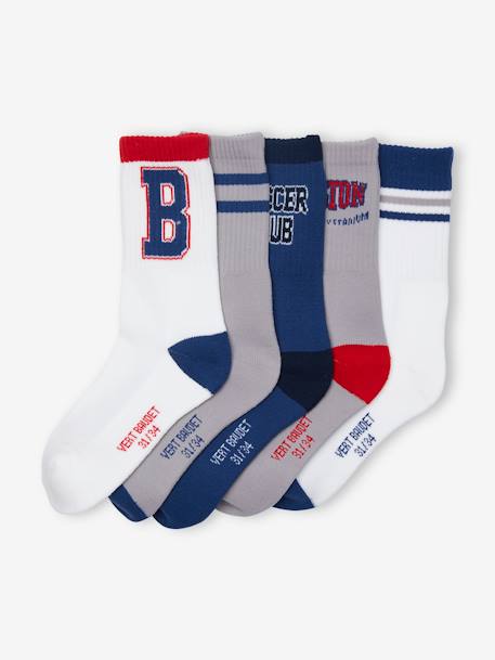 Pack de 5 pares de calcetines deportivos para niño blanco 