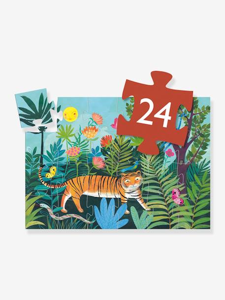 Puzzle de 24 piezas El paseo del tigre DJECO naranja 