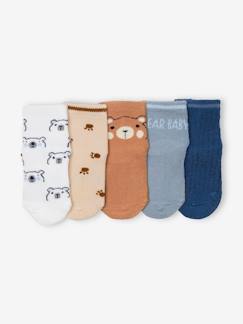 Ecorresponsables-Pack de 5 pares de calcetines «Baby bear» para bebé