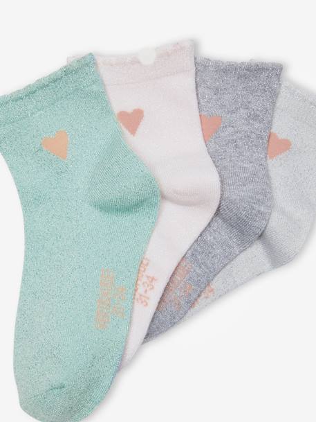 Pack de 3 pares de calcetines bordados para niña rosa maquillaje 