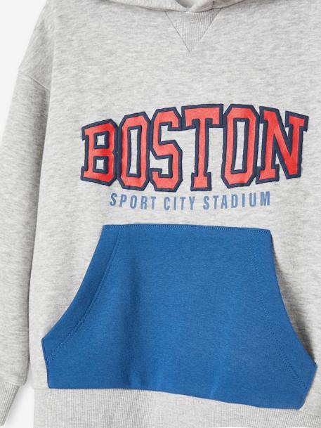 Sudadera deportiva con capucha y motivo del equipo de Boston para niño gris jaspeado 