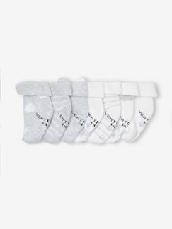 Ecorresponsables-Pack de 7 pares de calcetines «nubes y osos» para bebé