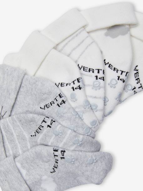 Pack de 7 pares de calcetines «nubes y osos» para bebé gris jaspeado 