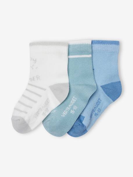 Pack de 3 pares de calcetines «Sunny» para bebé azul azur 
