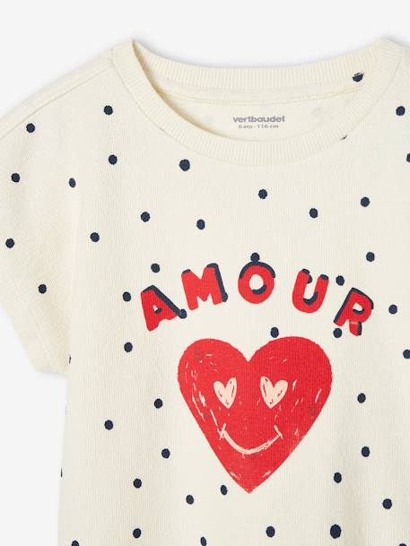 Camiseta 'amour' con lunares para niña crudo 