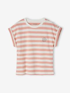 Ecorresponsables-Niña-Camiseta personalizable, a rayas para niña