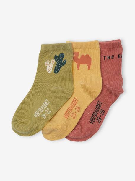 OEKO-TEX®-Bebé-Pack de 3 pares de calcetines «Cactus» para bebé