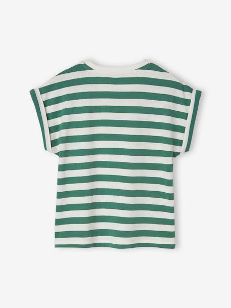 Camiseta personalizable, a rayas para niña rayas rosa+rayas verde 