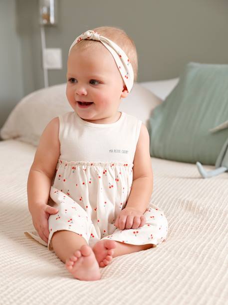 Algodón orgánico-Bebé-Vestidos, faldas-Vestido y cinta para el cabello a juego para bebé niña