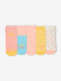 Niña-Ropa interior-Pack de 5 pares de calcetines cortos para niña