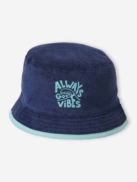 Sombrero bob de felpa para niño azul 