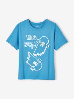 camisetas-Camiseta con motivo gigante y detalles de tinta con relieve para niño