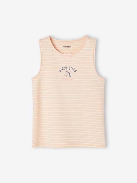 Pack de 2 camisetas de tirantes con estampado para niña rosa rosa pálido 
