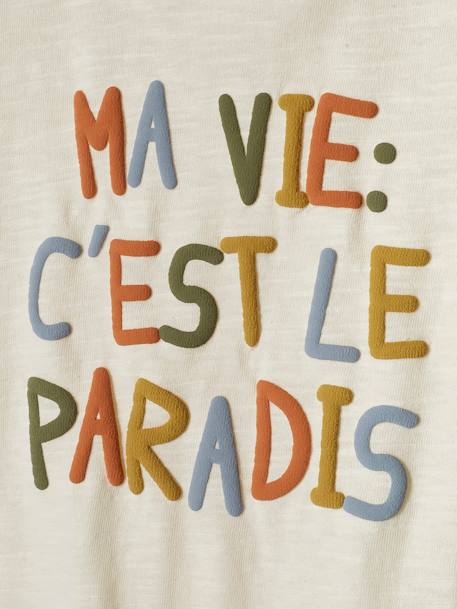 Camiseta de manga corta para bebé «Paraíso» azul+crudo 