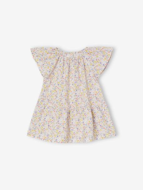 Vestido con estampado de flores mangas mariposa para bebé